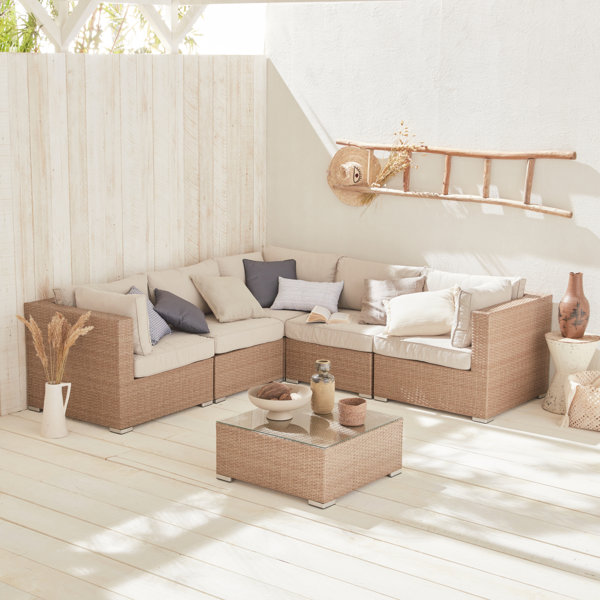 Waite 6 seater discount rattan sofa set